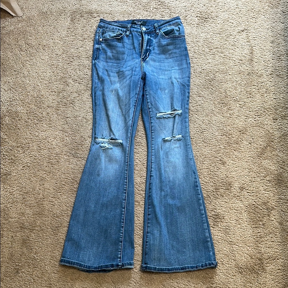 Judy Blue Flared Distressed Jeans 7/28